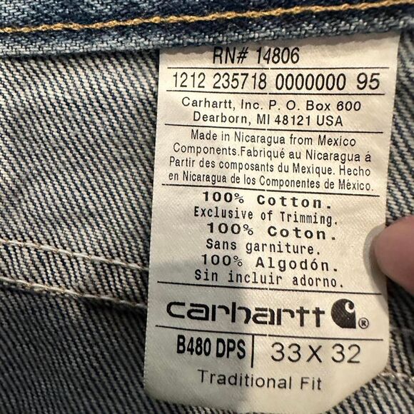 Brand New Vintage Carhartt Men's Blue and Navy Jeans - Picture 6 of 6